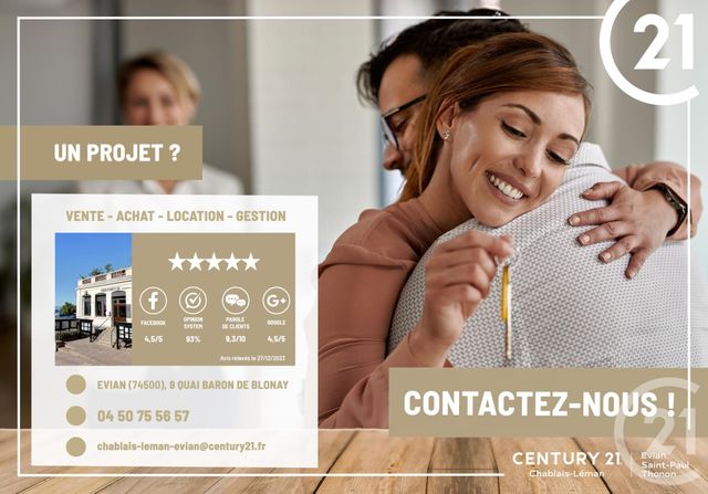 Appartement Studio à vendre - 1 pièce - 27.47 m2 - EVIAN LES BAINS - 74 - RHONE-ALPES - Century 21 Chablais - Léman